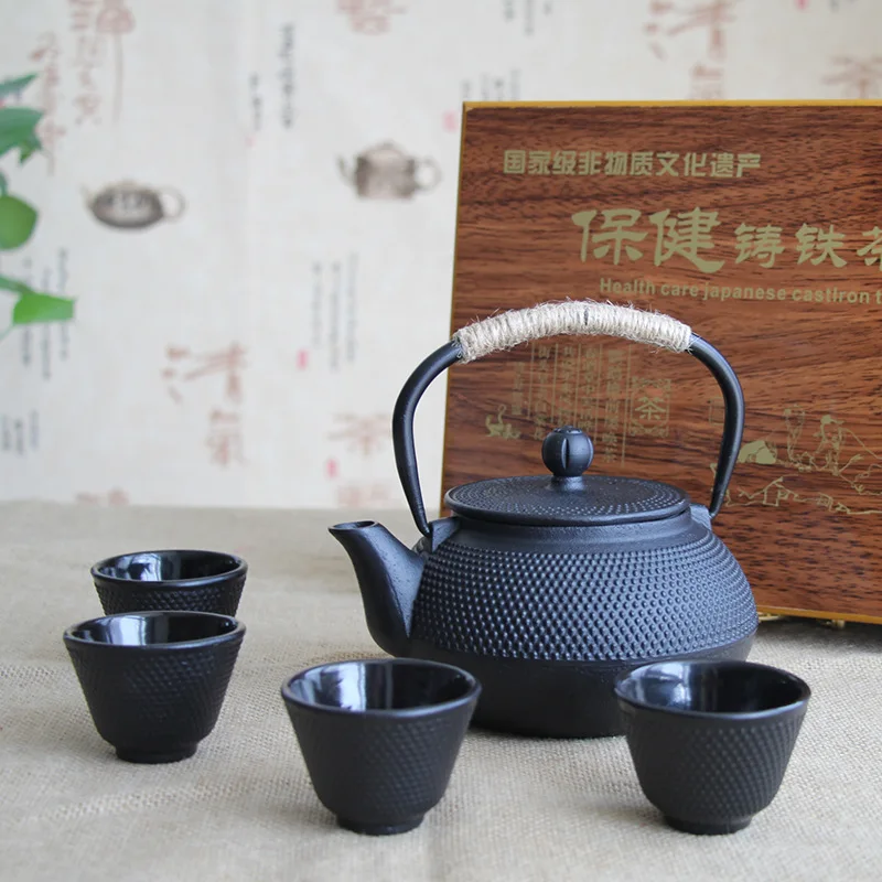 Vintage Cast Iron Teapot and Teacup with Gift Box Chinese Kung Fu Tea Set for Gifting and Camping
Vintage Cast Iron Teapot and Teacup with Gift Box Chinese Kung Fu Tea Set for Gifting and Camping