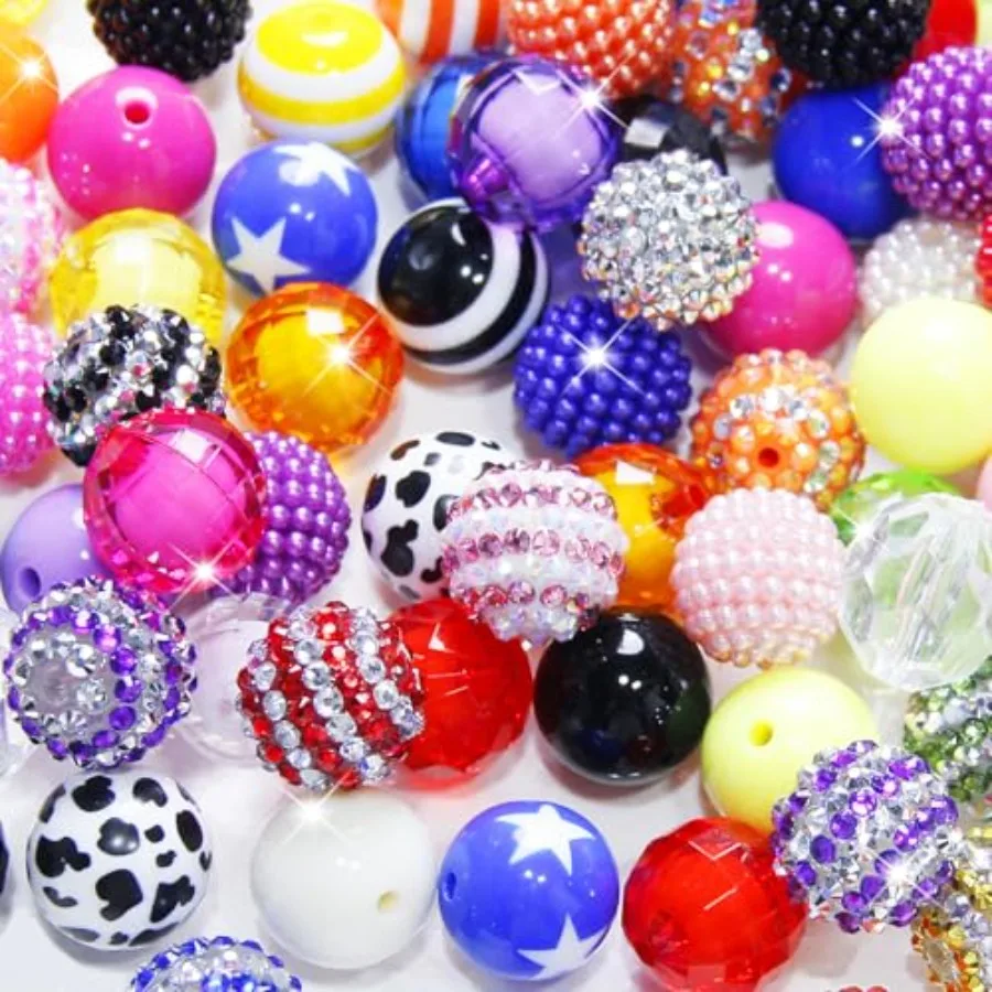 100 Pcs 20mm Beads for Pens Rhinestone Bubblegum Beads Mixed Crystal Acrylic Round Chunky Bead Sparkly Craft Large Balls Bead f
100 Pcs 20mm Beads for Pens Rhinestone Bubblegum Beads Mixed Crystal Acrylic Round Chunky Bead Sparkly Craft Large Balls Bead f