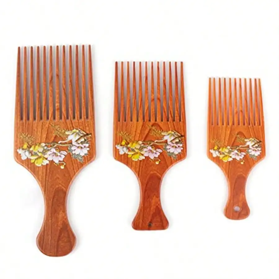 3 Pack Hair Pick Wooden Comb, Wide Tooth Afro Picks For Women/Men
3 Pack Hair Pick Wooden Comb, Wide Tooth Afro Picks For Women/Men