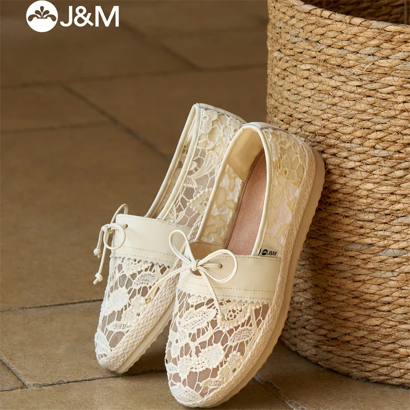 2026 J&M Women Loafers Fashion Summer Lace Flower Breathable Rubber Shoes Leather Espadrilles Rubber Mesh Casual Shoes White
2026 J&M Women Loafers Fashion Summer Lace Flower Breathable Rubber Shoes Leather Espadrilles Rubber Mesh Casual Shoes White