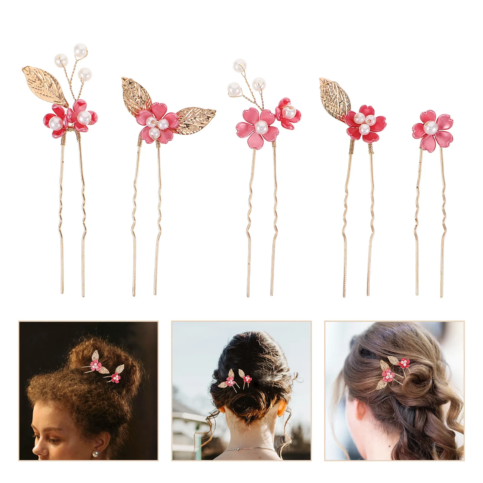 5Pcs Rose Red Handmade Bridal Flower Hairpins Elegant Wedding Hair Accessories Romantic Floral Pins for Bride Bridesmaid Hair
5Pcs Rose Red Handmade Bridal Flower Hairpins Elegant Wedding Hair Accessories Romantic Floral Pins for Bride Bridesmaid Hair