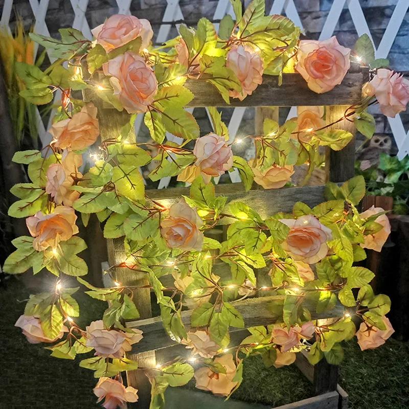 2.2M Artificial Flower Rose Vine with LED Light 17 Head Roses For Wedding Garland Home Room Decor Artificial DIY Fake Rose Vine
2.2M Artificial Flower Rose Vine with LED Light 17 Head Roses For Wedding Garland Home Room Decor Artificial DIY Fake Rose Vine