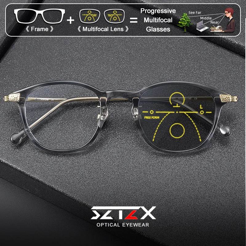 SZTZX Business Men Small Frame Titanium Myopia Photochromic Glasses Retro Blue Light Filter Progressive Prescription Eyeglasses
SZTZX Business Men Small Frame Titanium Myopia Photochromic Glasses Retro Blue Light Filter Progressive Prescription Eyeglasses