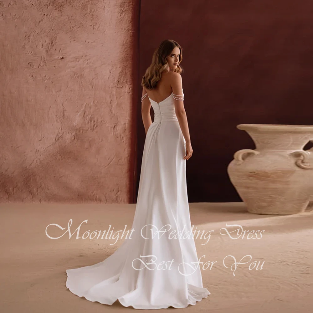 Princess Pleat Beading A-Line Wedding Dress Women Boat-Neck Off The Shoulder Open Back Bridal Gown Vestidos De Novia Customized
Princess Pleat Beading A-Line Wedding Dress Women Boat-Neck Off The Shoulder Open Back Bridal Gown Vestidos De Novia Customized