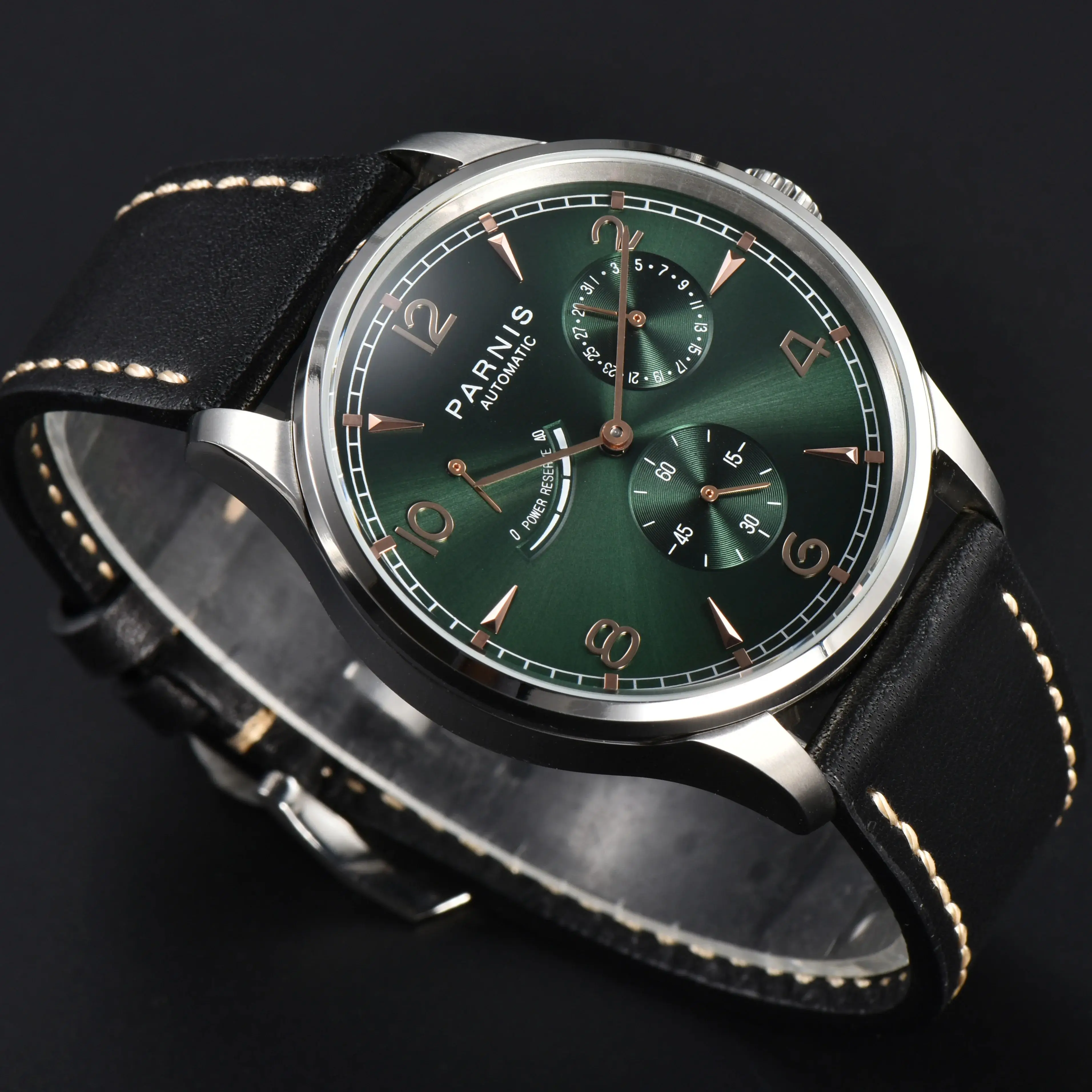 New Fashion Parnis 41.5MM Green Dial Mechanical Automatic Men Watch Power Reserve Leather Strap Men's Wristwatches reloj hombre
New Fashion Parnis 41.5MM Green Dial Mechanical Automatic Men Watch Power Reserve Leather Strap Men's Wristwatches reloj hombre