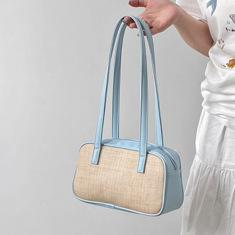 Casual Commuter Women Straw beach Handbags Contrast ccolor Ladies Vacation Shoulder Bag Cute Portable Female Underarm Bags
Casual Commuter Women Straw beach Handbags Contrast ccolor Ladies Vacation Shoulder Bag Cute Portable Female Underarm Bags