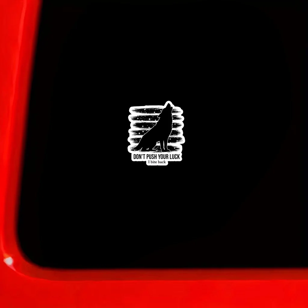 Don't Push Your Luck Howling Wolf Vinyl Sticker, Grunge Style Decal for Car Motorcycle Helmet Skateboard
Don't Push Your Luck Howling Wolf Vinyl Sticker, Grunge Style Decal for Car Motorcycle Helmet Skateboard