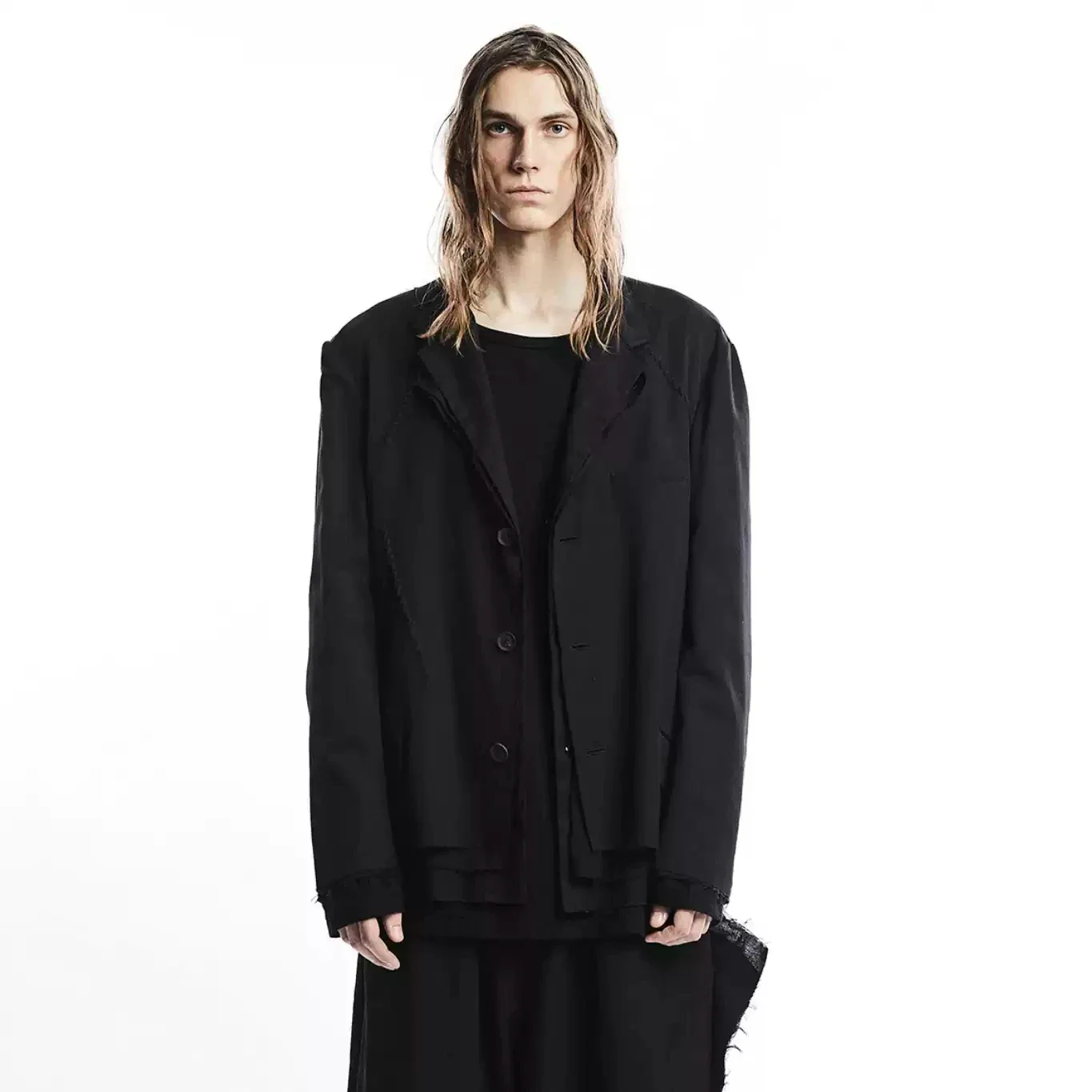 YOJI OOAK GABA костюм тройной многослойный шерстяной пиджак с бахромой, копия парижского подиума для мужчин
YOJI OOAK GABA костюм тройной многослойный шерстяной пиджак с бахромой, копия парижского подиума для мужчин