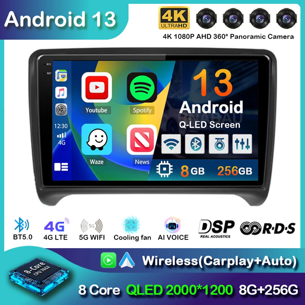 Автомобильный радиоприемник Carplay, Android 13, GPS для Audi TT MK2 8J 2006 2007-2012, мультимедийный видеоплеер, автомагнитола, стерео головное устройство No 2 Din
Автомобильный радиоприемник Carplay, Android 13, GPS для Audi TT MK2 8J 2006 2007-2012, мультимедийный видеоплеер, автомагнитола, стерео головное устройство No 2 Din