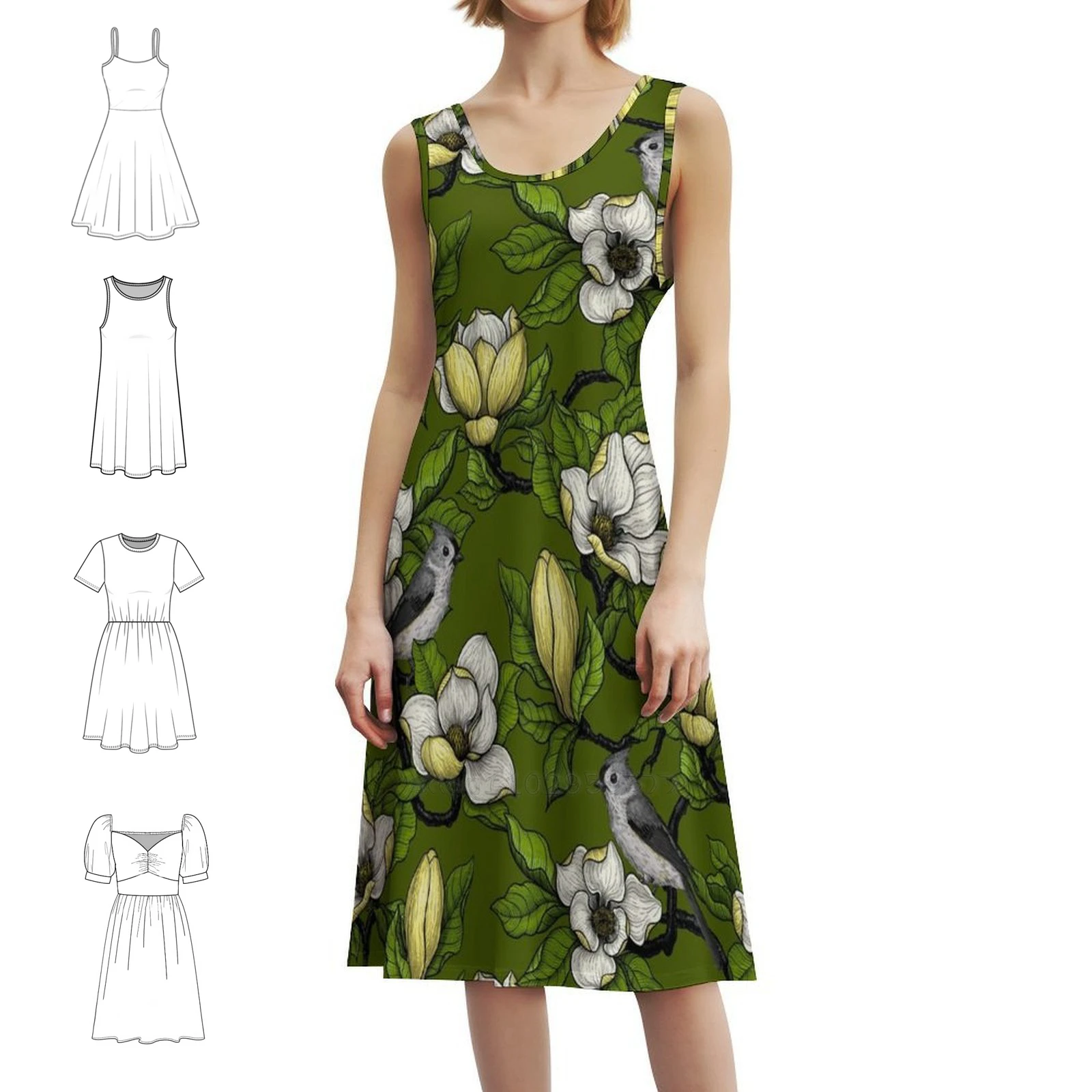 Blooming Magnolia And Titmose Bird 2 Women's Hip Hop Streetwear Dress Graphic Print Party Club Wear Botanical Floral Blossom
Blooming Magnolia And Titmose Bird 2 Women's Hip Hop Streetwear Dress Graphic Print Party Club Wear Botanical Floral Blossom
