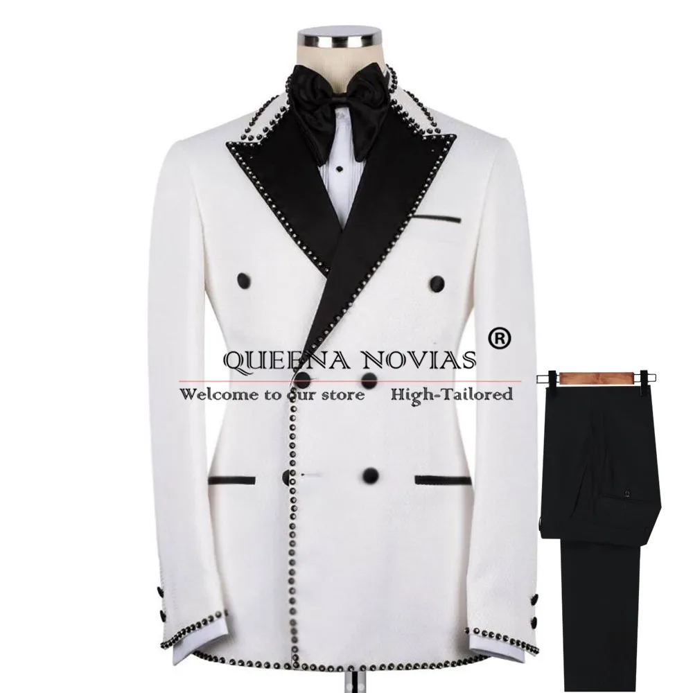 Elegant Man Double Breasted Suits Men Beaded Pearls Lapel Prom Blazer Customized 2-Piece Formal Occasion Groom Wedding Tuxedo
Elegant Man Double Breasted Suits Men Beaded Pearls Lapel Prom Blazer Customized 2-Piece Formal Occasion Groom Wedding Tuxedo