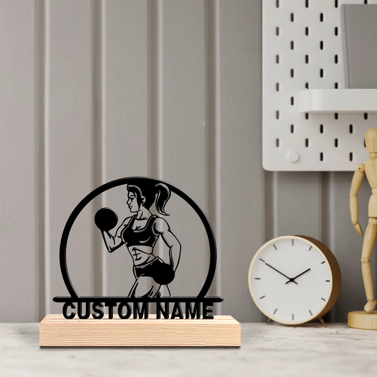 1pc Creative Muscular female warrior Custom Letter Tin Statue Metal Ornament Tin Sculpture With Wood Base Handicraft With Wood
1pc Creative Muscular female warrior Custom Letter Tin Statue Metal Ornament Tin Sculpture With Wood Base Handicraft With Wood