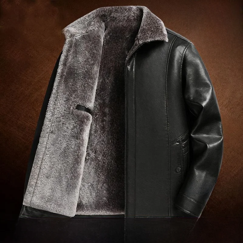 Мужское зимнее пальто Haining из натуральной кожи с меховым воротником и подкладкой из овчины, теплый повседневный деловой стиль
Мужское зимнее пальто Haining из натуральной кожи с меховым воротником и подкладкой из овчины, теплый повседневный деловой стиль