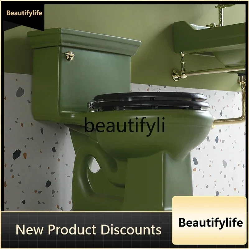 CQY Dark green retro trimmed toilet household American French style toilet
CQY Dark green retro trimmed toilet household American French style toilet