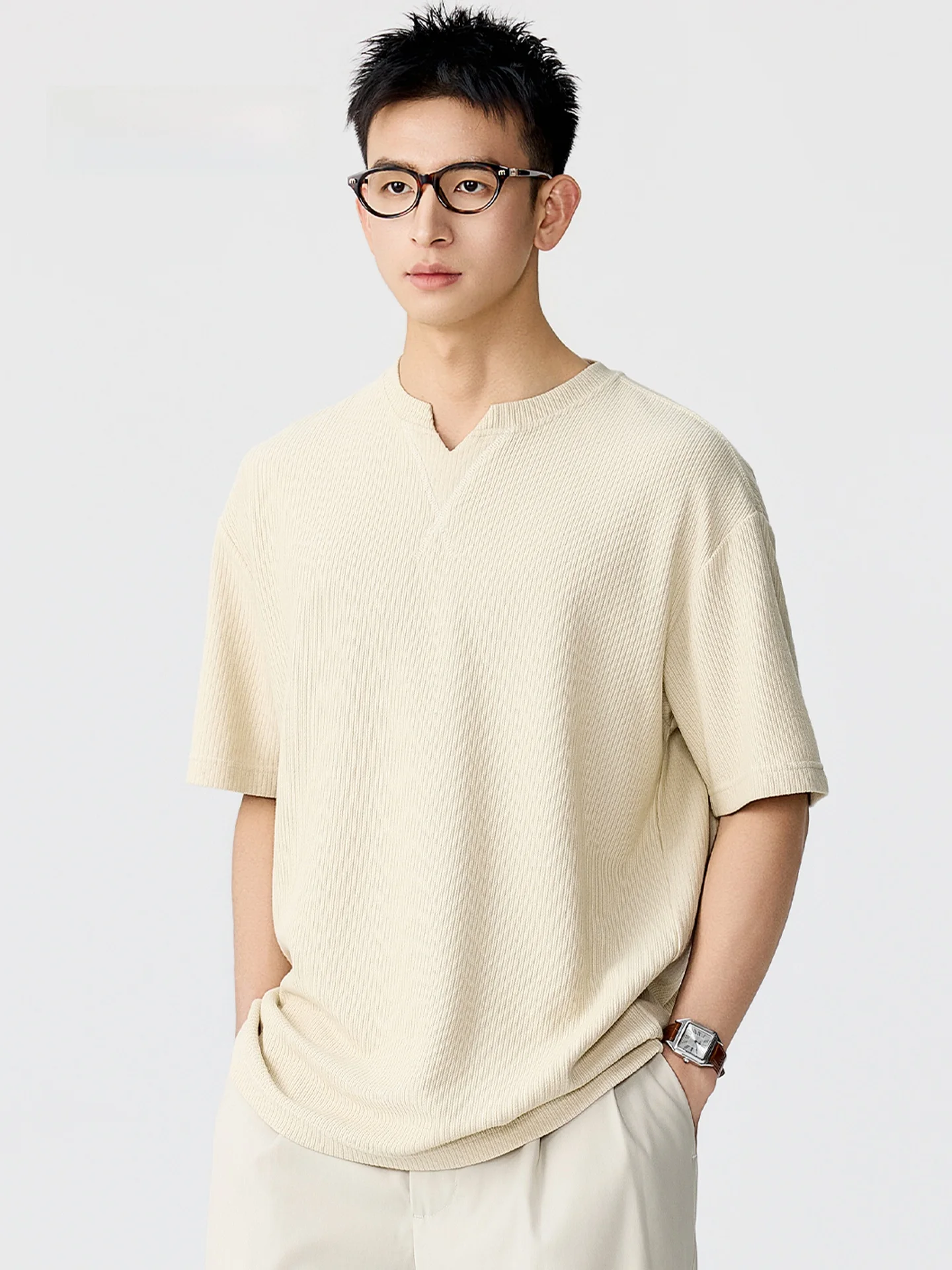 MMOPTOP American Retro Striped Texture Knitted Men's Short Sleeve T-shirt Summer Loose Casual Top Cotton Polyester Blend
MMOPTOP American Retro Striped Texture Knitted Men's Short Sleeve T-shirt Summer Loose Casual Top Cotton Polyester Blend