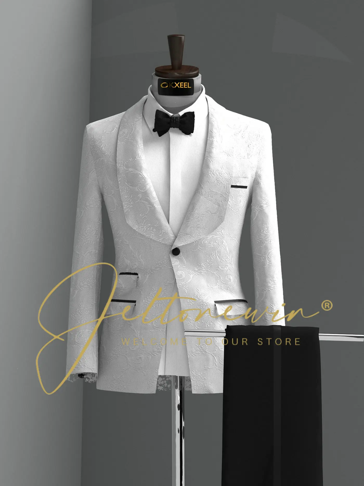 Мужской белый костюм-смокинг с цветочным узором, шаль с лацканами, приталенная официальная одежда для свадьбы, жениха, вечеринки, вечеринки, торжества
Мужской белый костюм-смокинг с цветочным узором, шаль с лацканами, приталенная официальная одежда для свадьбы, жениха, вечеринки, вечеринки, торжества