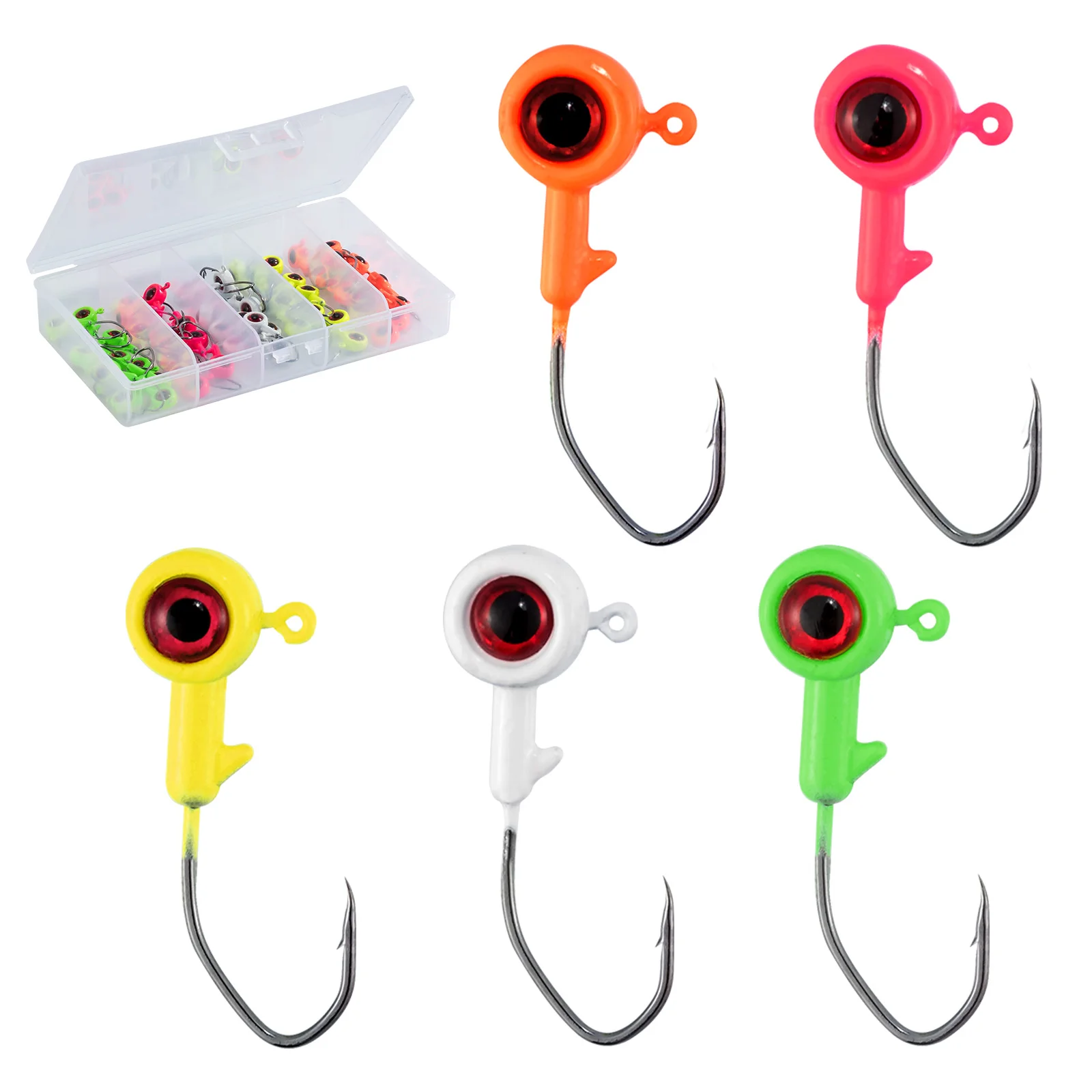 20/30pcs Round Ball Jig Head Hook Crappie Jig with 3D Eyes Fishing Jig for Panfish Bluegill Bass Trout 0.85g 1.7g 3.4g
20/30pcs Round Ball Jig Head Hook Crappie Jig with 3D Eyes Fishing Jig for Panfish Bluegill Bass Trout 0.85g 1.7g 3.4g