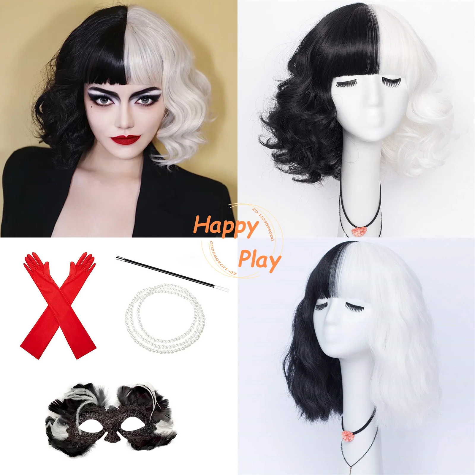 Парик для косплея Cruella de Vil, короткие черные и белые Искусственные волосы для женщин, термостойкие синтетические волосы с шапочкой, 2 вида
Парик для косплея Cruella de Vil, короткие черные и белые Искусственные волосы для женщин, термостойкие синтетические волосы с шапочкой, 2 вида