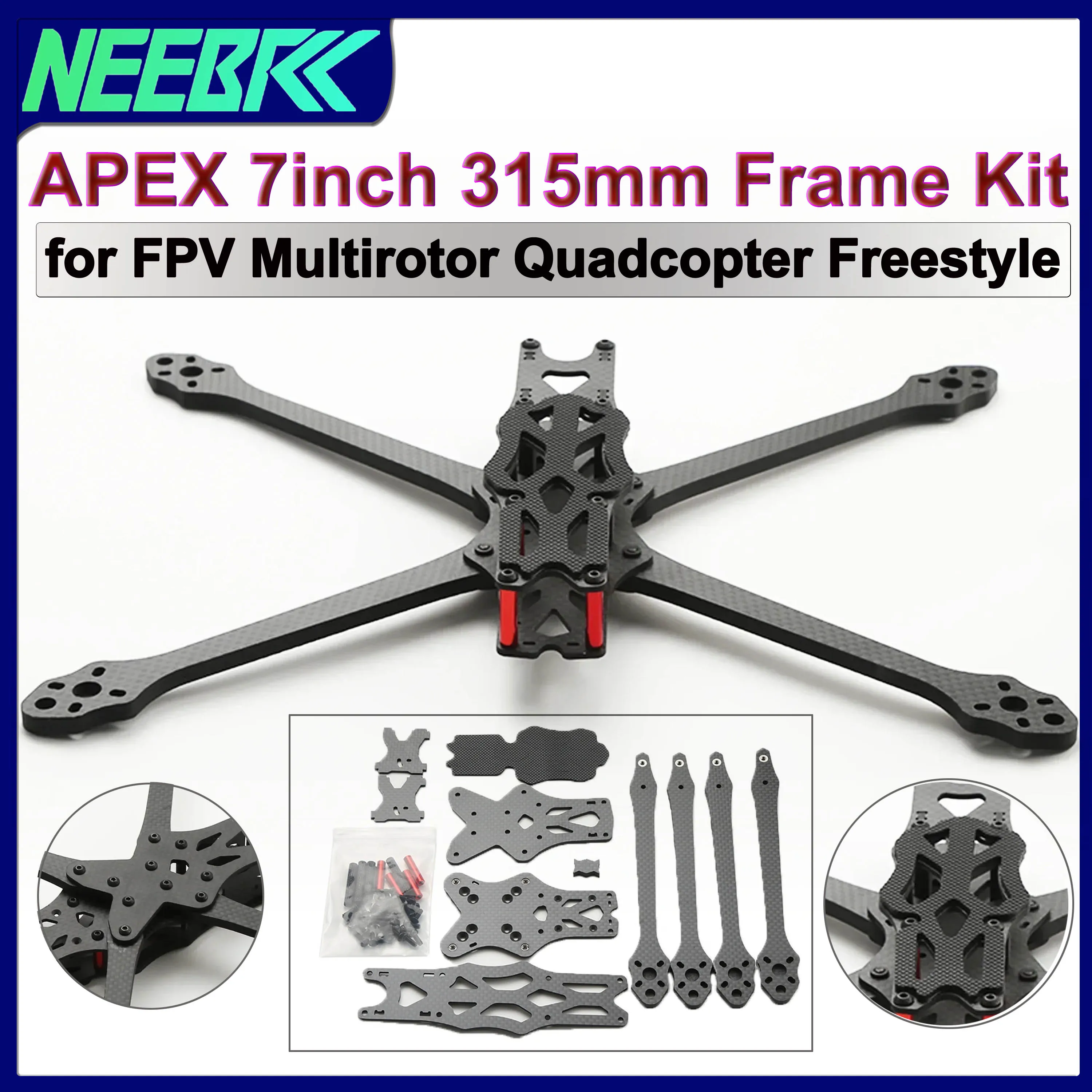 APEX 7-дюймовый комплект рамы из углеродного волокна 315 мм, рычаг 5,5 мм для FPV дрона дальнего действия, радиоуправляемый квадрокоптер, самолет, мультикоптер, детали для фристайла, сделай сам
APEX 7-дюймовый комплект рамы из углеродного волокна 315 мм, рычаг 5,5 мм для FPV дрона дальнего действия, радиоуправляемый квадрокоптер, самолет, мультикоптер, детали для фристайла, сделай сам