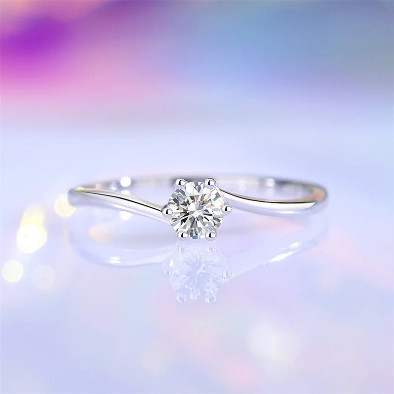 925 Sterling Silver 0.3 Carat Authentic Moissanite Ring for Women Girl Birthday Gift Anniversary GRA Certificate
925 Sterling Silver 0.3 Carat Authentic Moissanite Ring for Women Girl Birthday Gift Anniversary GRA Certificate