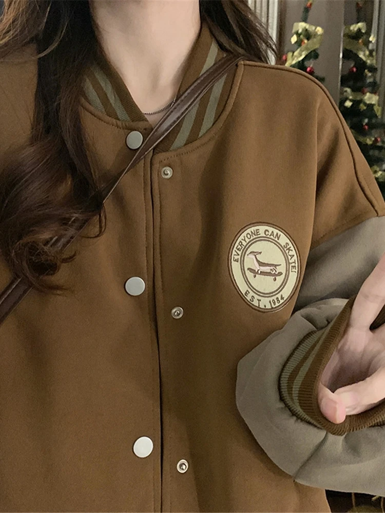 Baseball Jackets Girls Red Womens Quilted Stand-Collar Fleece-Lined Waterproof Casual Comfy Outerwears Preppy Thermal Spliced OL
Baseball Jackets Girls Red Womens Quilted Stand-Collar Fleece-Lined Waterproof Casual Comfy Outerwears Preppy Thermal Spliced OL