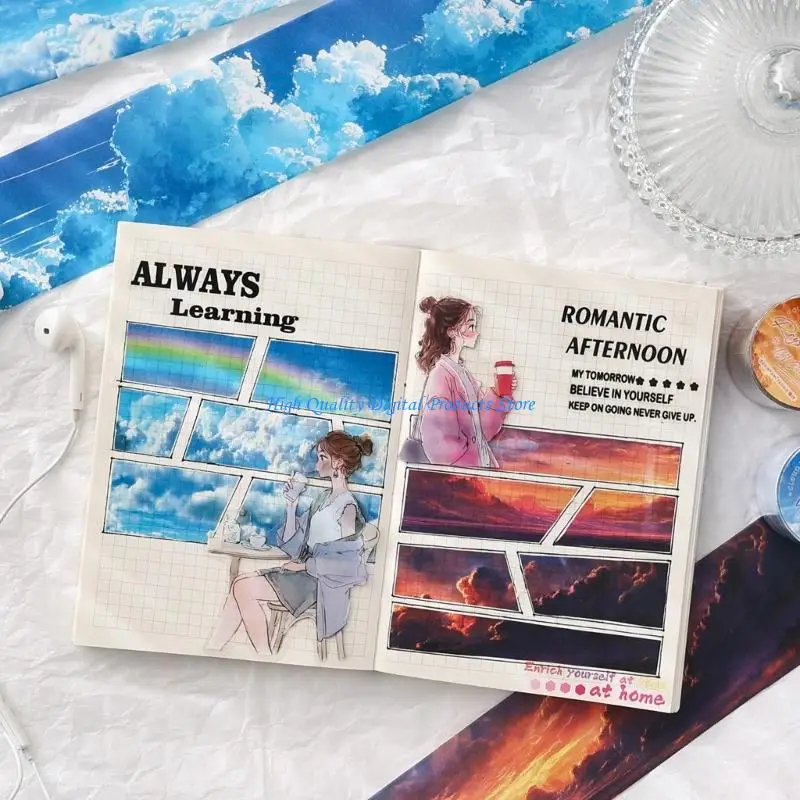 U2JE Decorative Cloud Theme Sticker Tape Set for Artistic Journals and Planners
U2JE Decorative Cloud Theme Sticker Tape Set for Artistic Journals and Planners