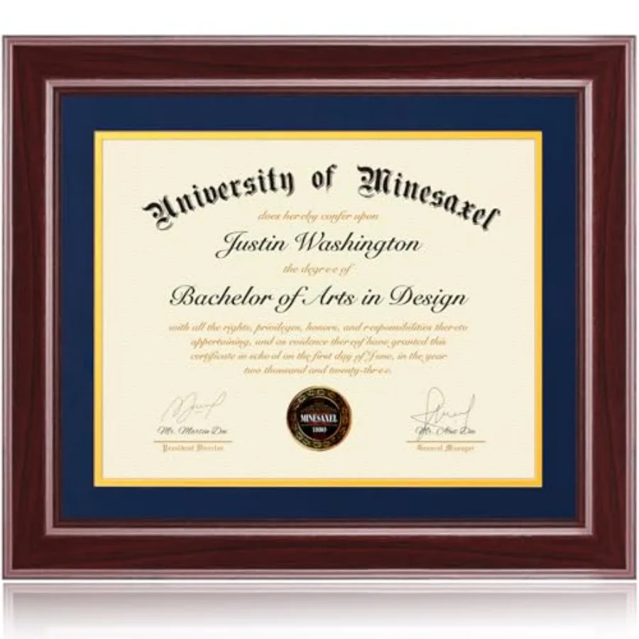 14x17 Diploma Frames 11x14 with Blue Mat, Fits Degree Certificate Document, 17 x 14 Cherry Red Frame with Tempered Glass Panel
14x17 Diploma Frames 11x14 with Blue Mat, Fits Degree Certificate Document, 17 x 14 Cherry Red Frame with Tempered Glass Panel