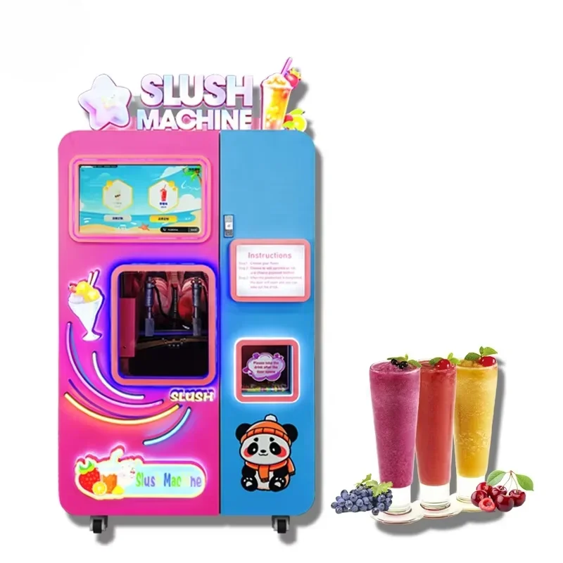 Fully Automatic Slush Vending Machine Commercial Smoothie Vending Machine Slushy Machine Support Credit Cards, Banknotes. Coin
Fully Automatic Slush Vending Machine Commercial Smoothie Vending Machine Slushy Machine Support Credit Cards, Banknotes. Coin