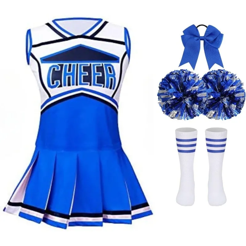 Kids Sleeveless Cheerleader Costume With Flower Balls Set for Girls Cheer Uniform Outfit Halloween Stage Performance Cosplay
Kids Sleeveless Cheerleader Costume With Flower Balls Set for Girls Cheer Uniform Outfit Halloween Stage Performance Cosplay