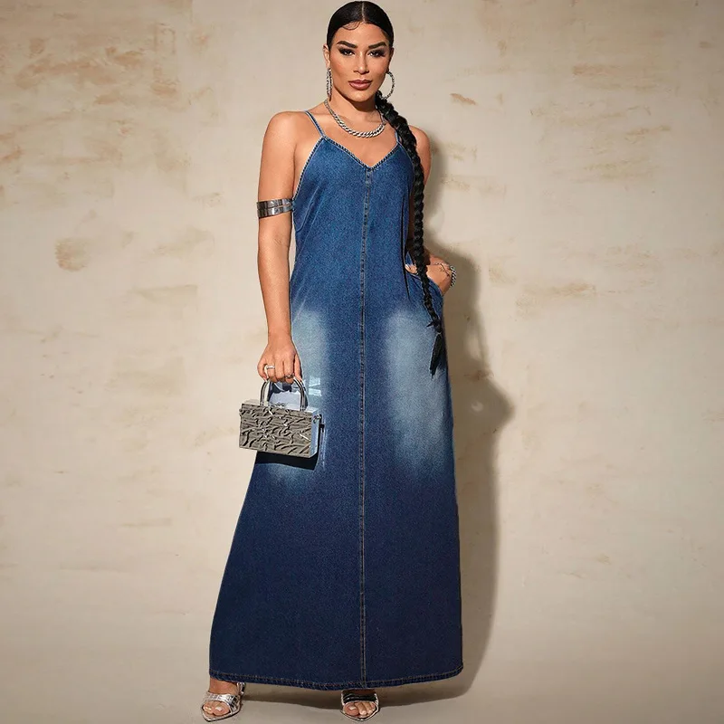 218579 Women's New Denim Strap Long Fit Dress Luxury Lolita Vestidos Para Mujer 2025 Summer Dress Robe Vestido Women Elegant
218579 Women's New Denim Strap Long Fit Dress Luxury Lolita Vestidos Para Mujer 2025 Summer Dress Robe Vestido Women Elegant
