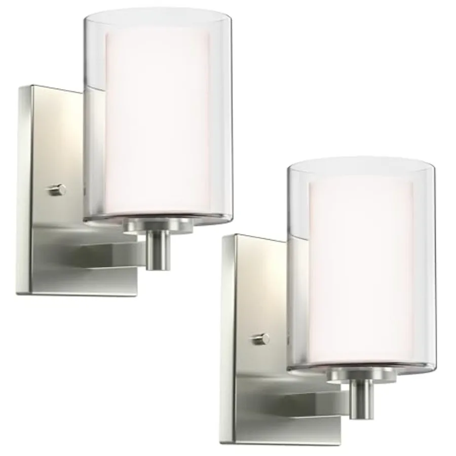 Wall Sconces Set of Two Modern Vanity Lights with Clear Shade Brushed Nickel Indoor Farmhouse Wall Light for Bathroom Living Ro
Wall Sconces Set of Two Modern Vanity Lights with Clear Shade Brushed Nickel Indoor Farmhouse Wall Light for Bathroom Living Ro