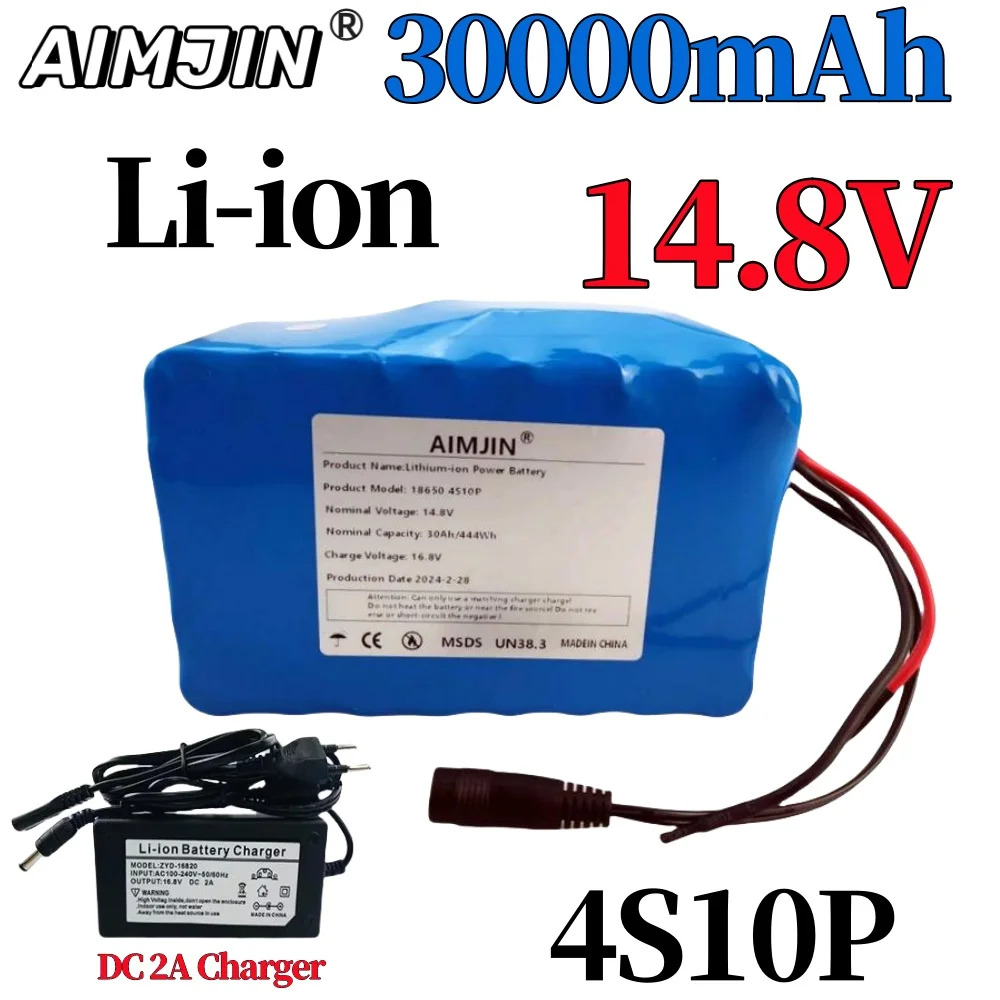 4S10P 14.8V 30000mAh 18650 Lithium-ion Power Battery with BMS for Inverter Smart Robot High-power Equipment Etc+16.8V charger
4S10P 14.8V 30000mAh 18650 Lithium-ion Power Battery with BMS for Inverter Smart Robot High-power Equipment Etc+16.8V charger