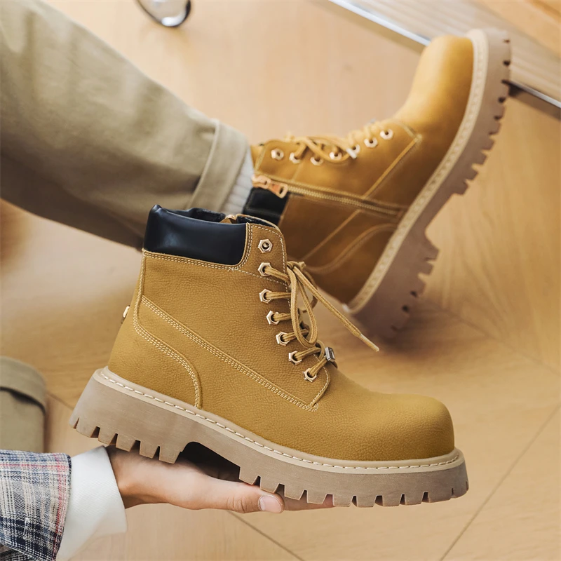 Осенние и зимние мужские ботинки Ретро и модные стили Outdoor Fashion Street 38-46 Молодежная обувь Универсальная толстая подошва на шнуровке
Осенние и зимние мужские ботинки Ретро и модные стили Outdoor Fashion Street 38-46 Молодежная обувь Универсальная толстая подошва на шнуровке