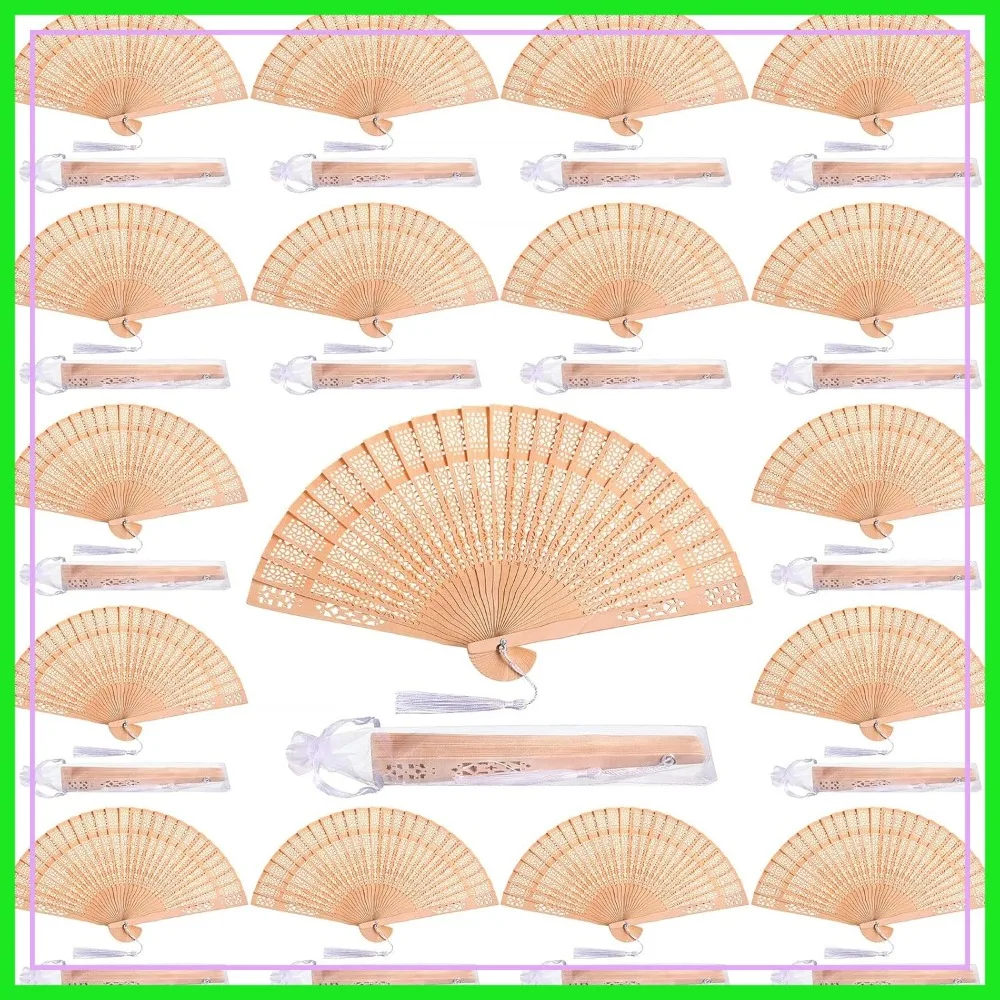 60 Pcs Wooden Hand Fans Folding Wedding Fans for Guest Chinese Hollow Pattern with White Tassel and Gift Bag for Wedding Bridal Shower Birthday Party Favors Gift Home Decor
60 Pcs Wooden Hand Fans Folding Wedding Fans for Guest Chinese Hollow Pattern with White Tassel and Gift Bag for Wedding Bridal Shower Birthday Party Favors Gift Home Decor