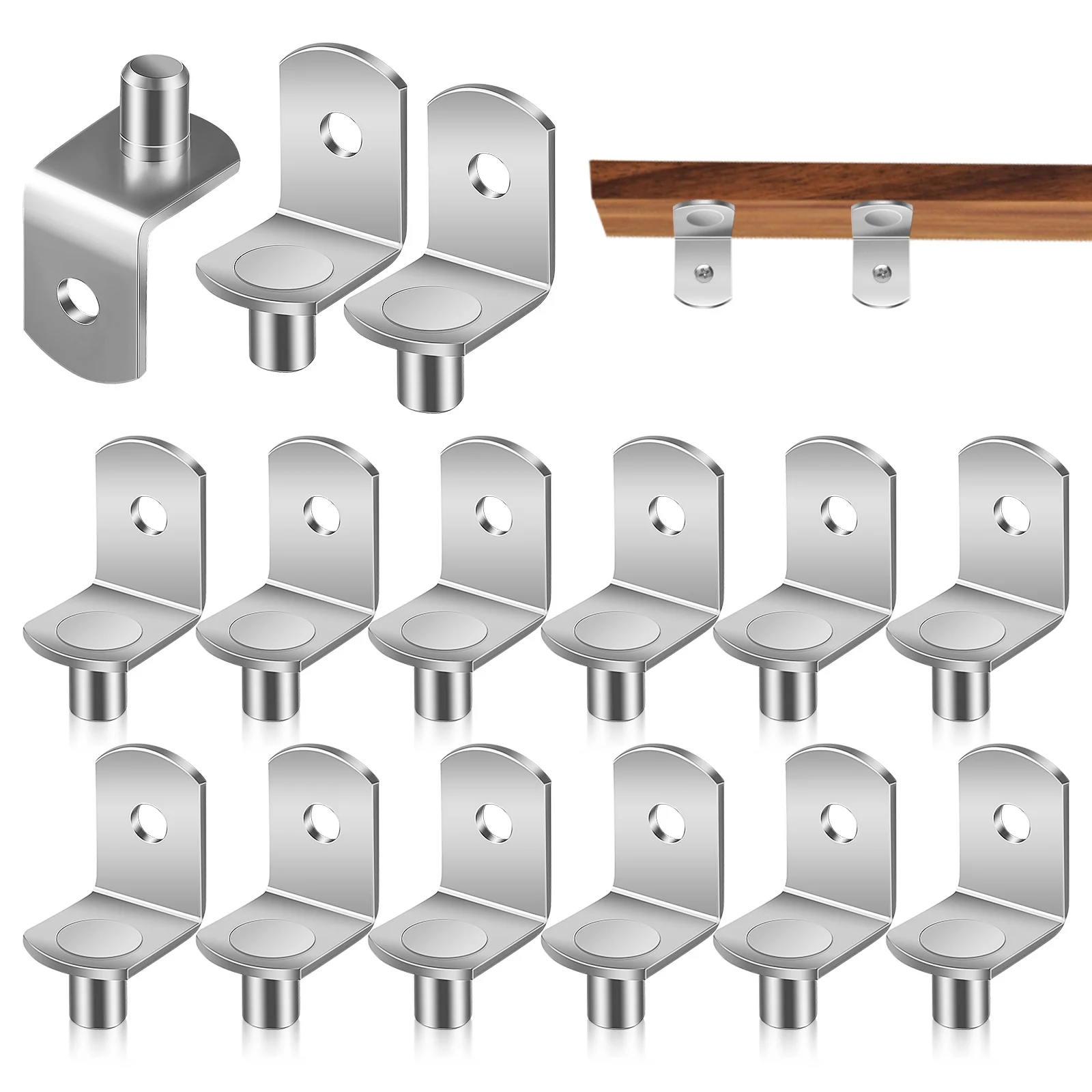 20pcs L Shaped Metal Shelf Pegs Brackets for Cabinets Bookshelves Sturdy Iron Support 6x8mm Silver Kitchen Bathroom Office Use
20pcs L Shaped Metal Shelf Pegs Brackets for Cabinets Bookshelves Sturdy Iron Support 6x8mm Silver Kitchen Bathroom Office Use