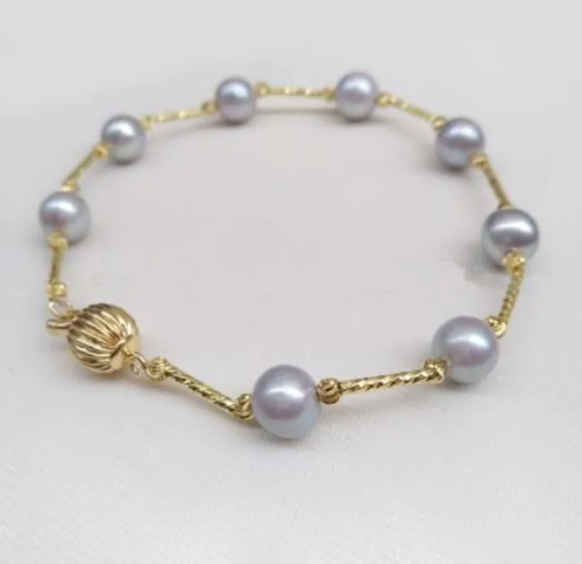7.5-8inch Simple and elegant bride grey bracelet natural Akoya pearls for women gift 080902
7.5-8inch Simple and elegant bride grey bracelet natural Akoya pearls for women gift 080902