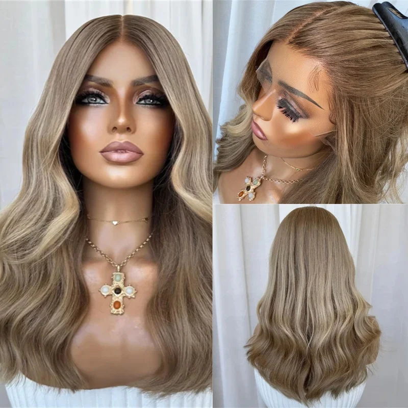 Ombre Ash Blonde Brown Blonde Synthetic HD Lace Front Wig Natural Preplucked Hairline 150% Density Wig for White Balck Women
Ombre Ash Blonde Brown Blonde Synthetic HD Lace Front Wig Natural Preplucked Hairline 150% Density Wig for White Balck Women
