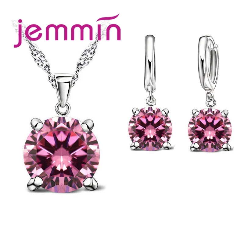 Fashion 8 Colour Crystal Necklace Gift 925 Sterling Silver Pendants Earring Set Women Girls Party Jewelry
Fashion 8 Colour Crystal Necklace Gift 925 Sterling Silver Pendants Earring Set Women Girls Party Jewelry