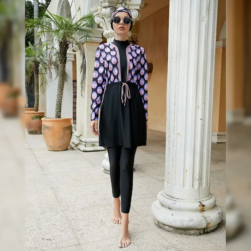 3 Piece Sets Islamic Women Muslim Swimwear Tops and Pants Caps Burkini Swimsuit Modest Swim Surf Wear Sport Full Suit Swimming
3 Piece Sets Islamic Women Muslim Swimwear Tops and Pants Caps Burkini Swimsuit Modest Swim Surf Wear Sport Full Suit Swimming
