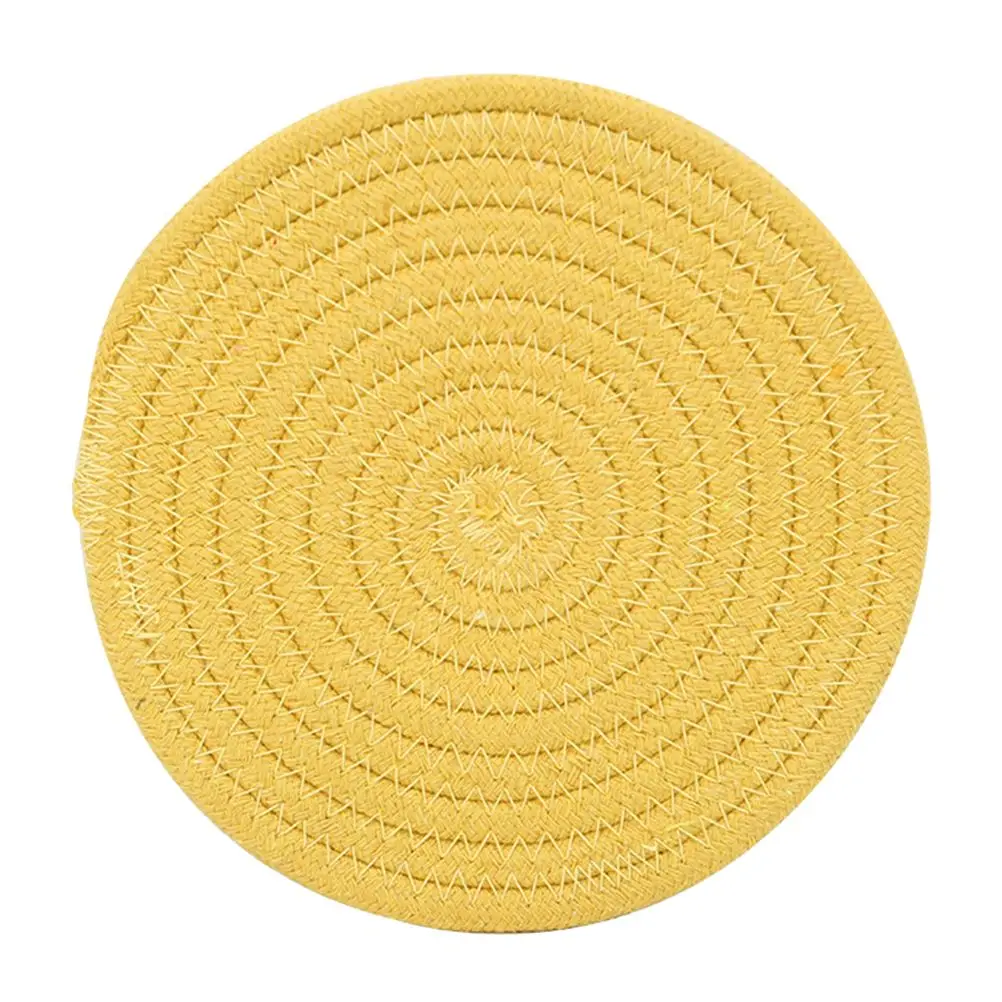 Cotton Thread Placemats Round Cup Mats H made Heat Insulation Non Slip Table Decorative Placemats Protection Yellow
Cotton Thread Placemats Round Cup Mats H made Heat Insulation Non Slip Table Decorative Placemats Protection Yellow
