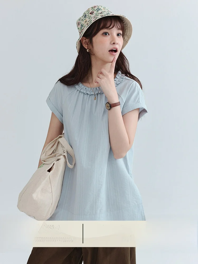 AMUU Original Gentle Pure Color Wood Grain round Neck Short Sleeve Women's Shirt Summer New Side Slit Loose Fit Commute ...
AMUU Original Gentle Pure Color Wood Grain round Neck Short Sleeve Women's Shirt Summer New Side Slit Loose Fit Commute ...