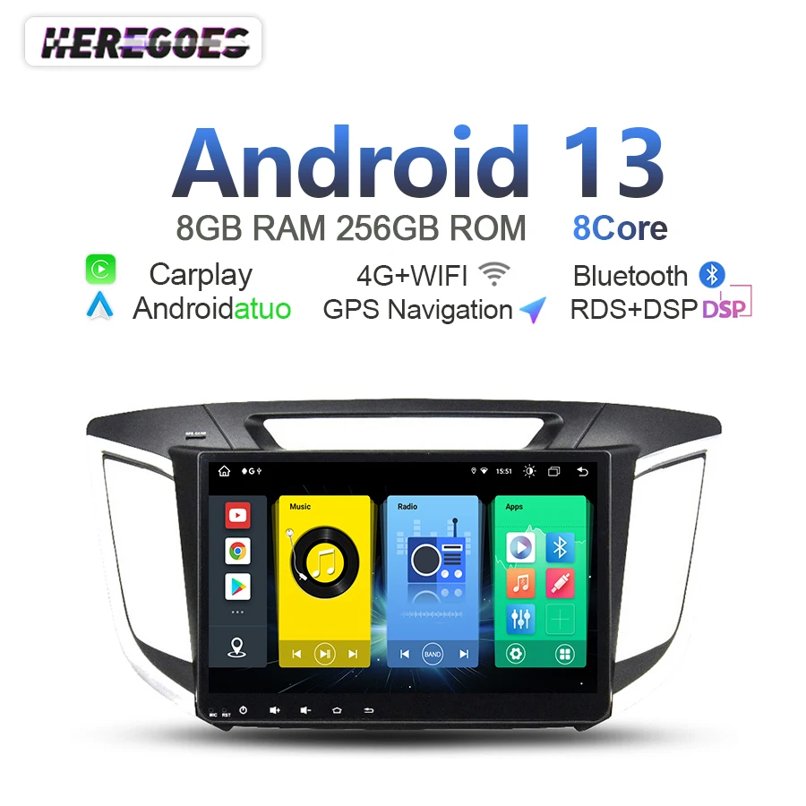 Carplay IPS Android 13 автомобильный радиоприемник мультимедийный видеоплеер 8 + 256G Авторадио Навигация GPS радио для Hyundai CRETA IX25 2014-2019
Carplay IPS Android 13 автомобильный радиоприемник мультимедийный видеоплеер 8 + 256G Авторадио Навигация GPS радио для Hyundai CRETA IX25 2014-2019