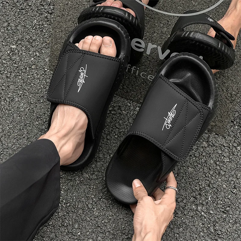 Summer outdoor top layer suede beach shoes for men, Velcro cooldown slippers, new one-piece casual slippers for men
Summer outdoor top layer suede beach shoes for men, Velcro cooldown slippers, new one-piece casual slippers for men