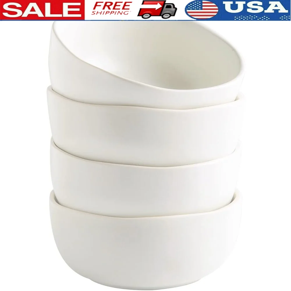 Stoneware Soup Cereal Bowls Set of 4 Stackable Ceramic Microwave Dishwasher Safe Unique Wavy Rim Healthy Durable Kitchen Gift
Stoneware Soup Cereal Bowls Set of 4 Stackable Ceramic Microwave Dishwasher Safe Unique Wavy Rim Healthy Durable Kitchen Gift