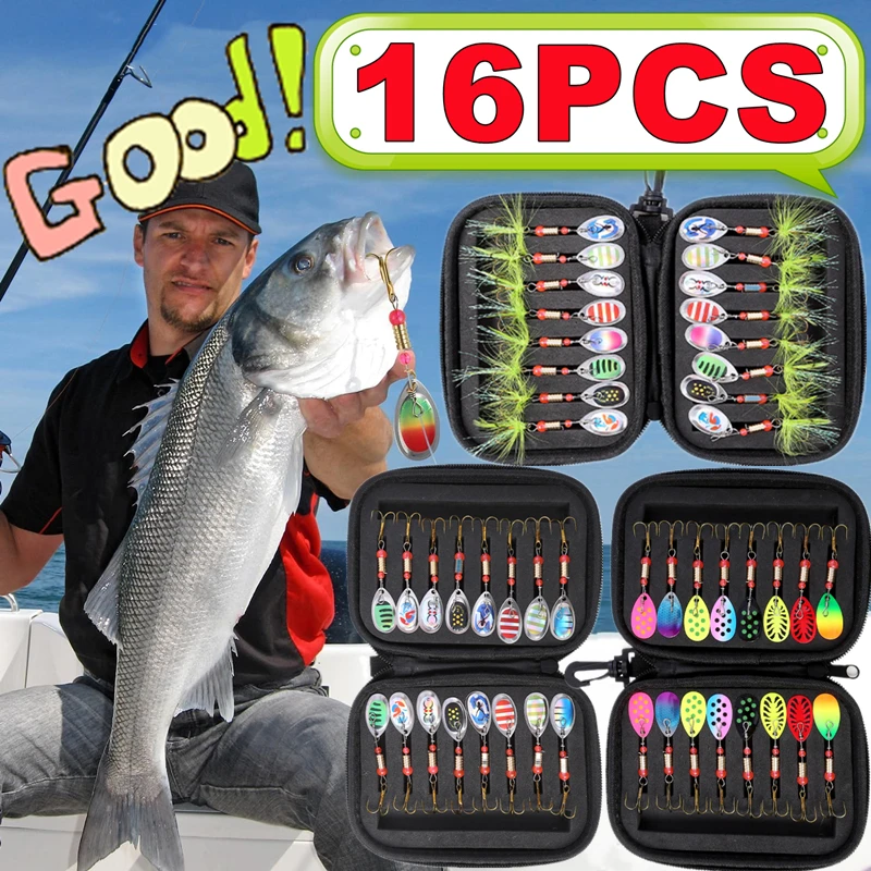 10/16PCS Metal Spinner Spoon Lure Kit Hard Bait Tackle with High-Strength Hooks for Bass Pike Trout Freshwater/Saltwater Fishing
10/16PCS Metal Spinner Spoon Lure Kit Hard Bait Tackle with High-Strength Hooks for Bass Pike Trout Freshwater/Saltwater Fishing