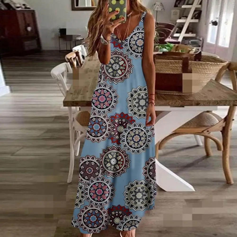 Summer New Women Off Shoulder Slim Dress V Neck Retro Large Size Sleeveless Summer Casual Printed Sling Beach Dress
Summer New Women Off Shoulder Slim Dress V Neck Retro Large Size Sleeveless Summer Casual Printed Sling Beach Dress