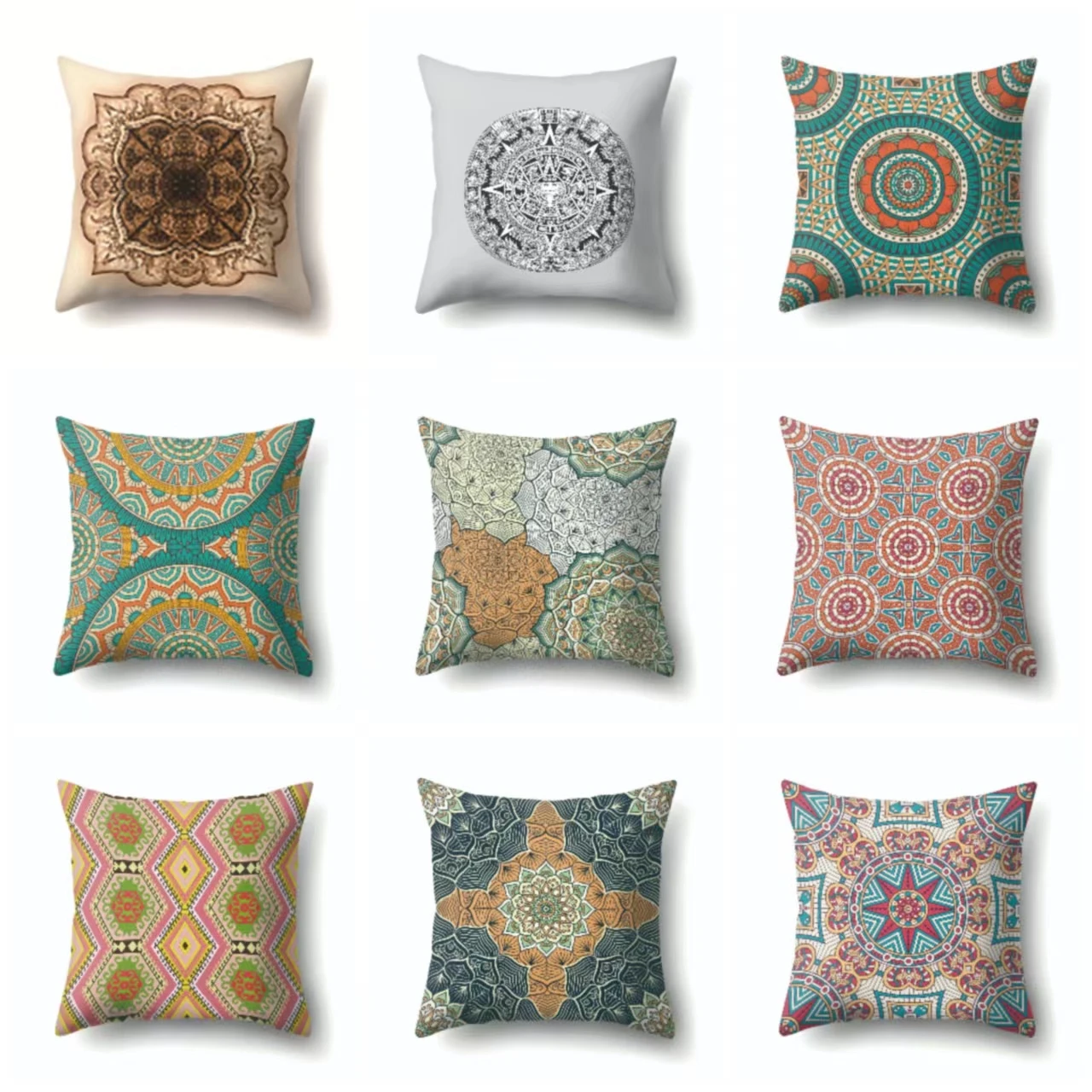 Decorative Boho Mandala Pillow Case Stylish Geometric Print Durable Polyester Seamless Zipper Upgrade Your Sofa Bed Living Room
Decorative Boho Mandala Pillow Case Stylish Geometric Print Durable Polyester Seamless Zipper Upgrade Your Sofa Bed Living Room