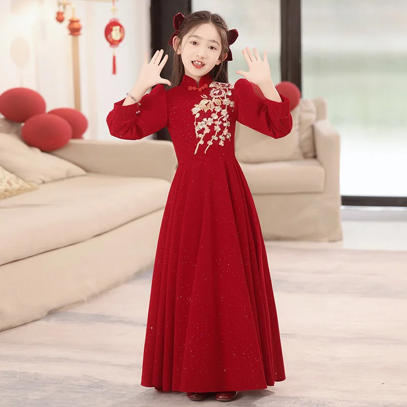 It's Yiiya индивидуальное скромное платье с цветочным узором для девочек, винно-красные бархатные аппликации с высоким воротником и длинными рукавами, трапециевидной формы, длиной до пола, детские платья
It's Yiiya индивидуальное скромное платье с цветочным узором для девочек, винно-красные бархатные аппликации с высоким воротником и длинными рукавами, трапециевидной формы, длиной до пола, детские платья