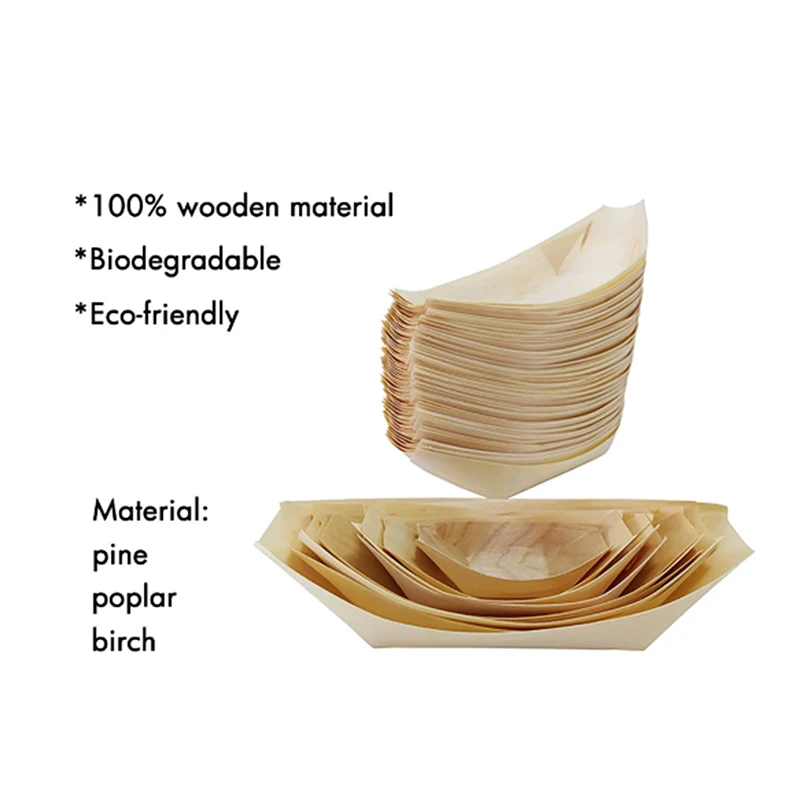 50Pcs Disposable Sushi Serving Trays Sushi Boat Plates Wood Boats Plates Sushi Salad Dessert Bowl Wood Serving Bowl
50Pcs Disposable Sushi Serving Trays Sushi Boat Plates Wood Boats Plates Sushi Salad Dessert Bowl Wood Serving Bowl