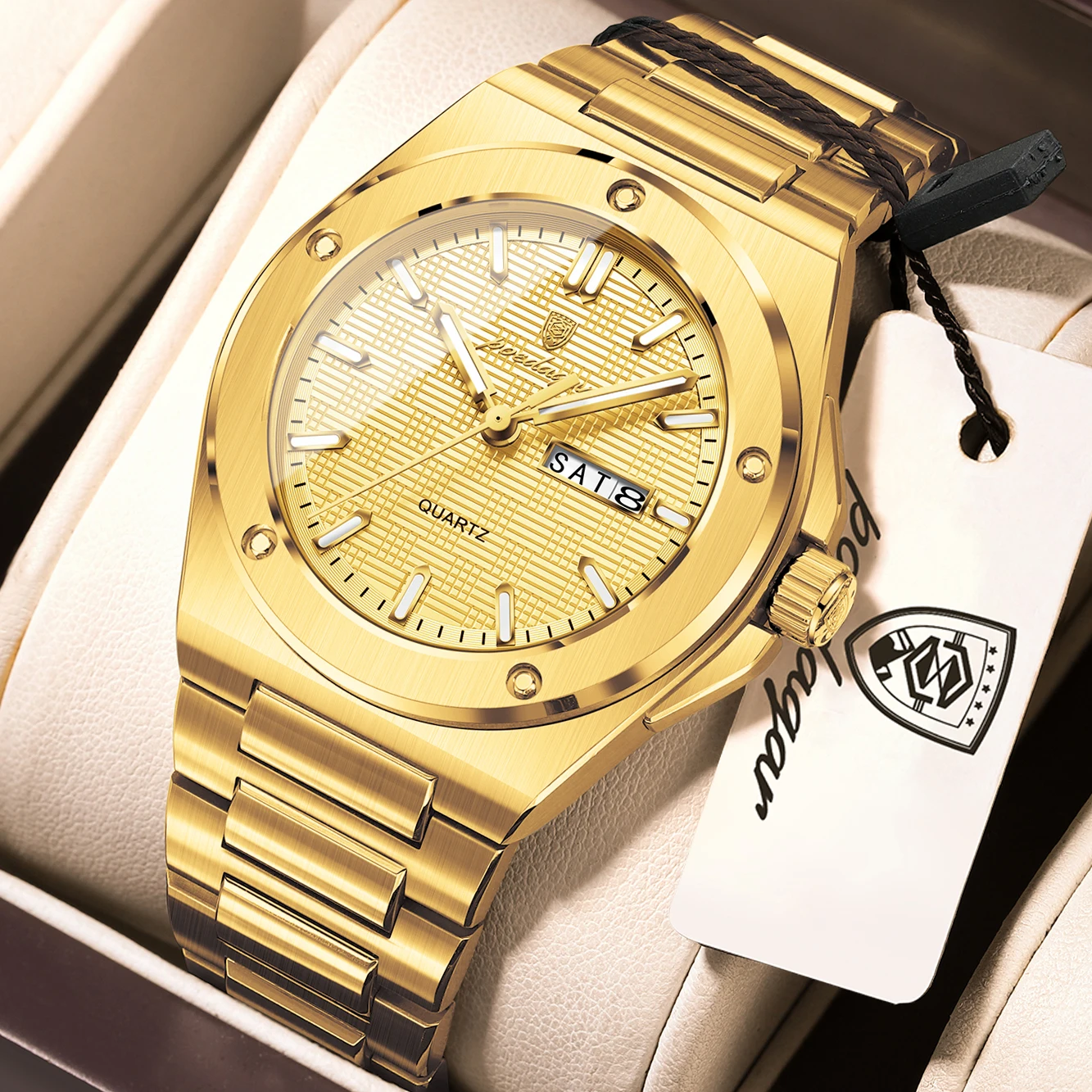POEDAGAR Business Men Clock Date Week Stainless Steel Luxury Man Wristwatch Waterproof Luminous Sport Quartz Men's Watches Reloj
POEDAGAR Business Men Clock Date Week Stainless Steel Luxury Man Wristwatch Waterproof Luminous Sport Quartz Men's Watches Reloj